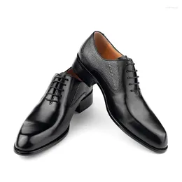 Dress Shoes High Quality Handmade Oxford Casual Business Work Formal Men Fashion Genuine Leather Lace Up Comfortable Shoe