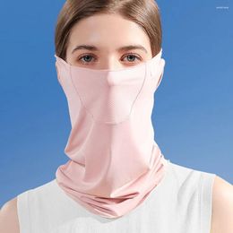Scarves Gini Mask Sunscreen Veil With Neck Flap Mesh Outdoor Silk Womne Neckline Men Fishing Face Summer
