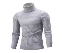 Autumn Winter Casual Turtleneck Sweater Mens Knitted Sweaters and Pullovers Youth knitwear warm Tops grey white England3364605
