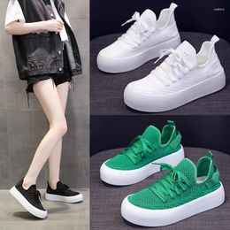 Casual Shoes Breathable Running For Women 2024 Autumn Soft Sole Knitting Green Sneakers Woman Lightweight Non Slip
