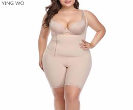 6XL Big Size Women Shapewear Underbust Waist Control Postpartum Body Shaper Lace Hem Compression Girdles Butt Lift Body Contour9358262
