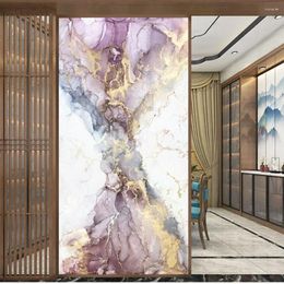 Window Stickers Marble Background Decorative Privacy Film Heat Control Anti UV Blocking Static Cling Frosted