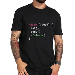 Men's T Shirts Computer Science Python Programmer Eats Code Sleep Shirt Tee Tops High Quality Cloth T-shirt Cotton