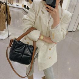 Shoulder Bags Small Cute Quilt For Women Black Female Handbags Ladies 2024 Winter Leather Crossbody Purses