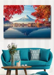 Canvas Wall Art Large art prints Home Decor Canvas Painting Wall Art Mount Fuji in autumn wall picture for Living Room No Framed 6287918