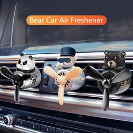 72 KM Teddy Bear Car Air Freshener Bear Pilot Auto Interior Accessories Air Outlet Propeller Fragrance Bulldog Perfume Diffuser 240517