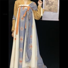 Stage costume xiezong Traditional Chinese costume Hanfu Suit Women chic printed fairy costume Cosplay costume Ancient Oriental style princess costume