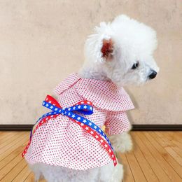 Dog Apparel Pet Princess Dress Two-legged Summer Star Pattern Bowknot