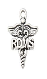 Whole Antique Silver Plated Fashion Alloy Medical Charms RDMS Caduceus Symbol Charms 1923mm 50pcs AAC19806541180