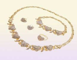 Yulaili New Design Xoxo Necklace Jewelry Sets Hugs and Kisses I Love You Wedding Party Fashion Pop Style Gold Plated Jewellery Set6882401
