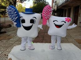 2018 High quality teeth and toothbrush Mascot Costumes adult size Fancy dress Christmas Party Dress 4144329
