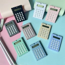 Kawaii Cookie shape Calculator Portable Students Mini Pocket Exam 8digit counter School Office supplies 240430