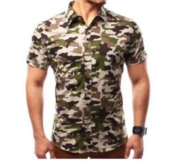 Men Short Sleeve Shirt Male Shirts Mens Camouflage Shirt Dress Shirts Hawaiian Military Camisa Social Masculina 4XL6583014