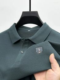 Men's Polos High Grade Cotton Breathable Short Sleeve Polo Shirt Men Summer Business Casual Lapel T-shirt Exquisite Printed