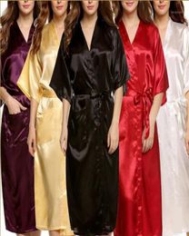 Women039s Sleepwear Whole Plus Size Brand Bathrobe Women Men Kimono Silk Satin Long Robe Bridesmaid Robes Sexy Lingerie Dr1273549