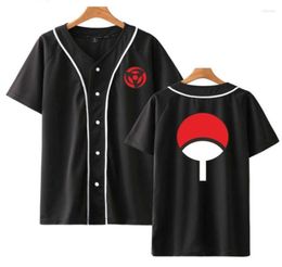 Men039s TShirts Arrival Anime Baseball Shirt Street Style Uchiha Clan Badge Print Short Sleeve Jacket High Quality Hip Hop Str5958218