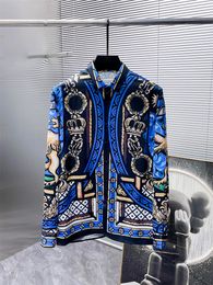 Mens Shirts Top horse Embroidery blouse Long Sleeve Solid Colour Slim Fit Casual Business clothing Long-sleeved shirt Printed shirt z8