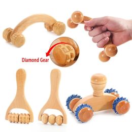 Wooden Massage Roller Therapy Body Massager Foot Face Shoulder Neck Hand Push Soothing Tool 240516