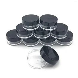 Storage Bottles 100 Pcs 3g Empty Plastic Containers With Lids Tiny Makeup Sample Clear Small Pot Jars Round Cosmetic