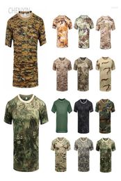 Men039s T Shirts Mens Quick Dry Military Tactical Shirt Camouflage Army Fishing Short Hunting Hiking Camo Tshirts Clothes9662753