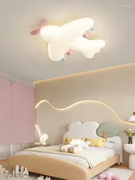 Ceiling Lights 2024 Children Aeroplane Lamp Is Used For Living Room Bedroom Hall White 3-colors Dimmable Remote Control Home Decoration