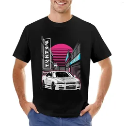 Men's Tank Tops R34 Skyline Japanese Street T-shirt Blanks Oversizeds Black T-shirts For Men
