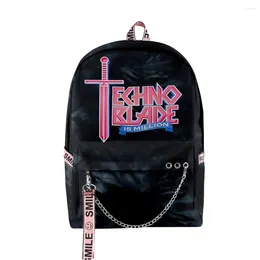 Backpack Technoblade Merch 15 Million Subs Tie Dye Zipper Rucksack Casual Style Harajuku Schoolbag Unique Travel Bag