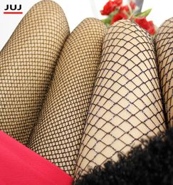 mesh Women Girls Silver Gold Color Tights Lady Sexy fishnet Hook Stockings Glitter Shimmer Female High Quality Shiny Pantyhose5518160