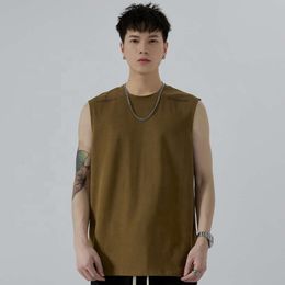 Lu Align summer new American breathable vest men's loose sleeveless printed top Summer Tee Shirts Man Tops