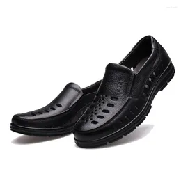 Casual Shoes Genuine Leather Summer Men Loafers Comfortable Brand Male Footwear Cow Mens Soft Business K288