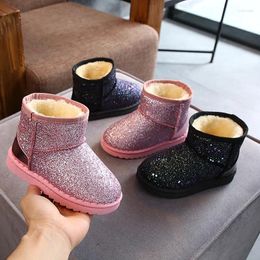 Boots Arrival 2024 Bling Winter Shoes For Girls Plush Toddler Boy Kids Keeping Warm Baby Snow Children Size25-36