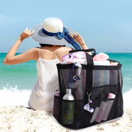 Large Capacity Mesh Beach Bag 8 Pocket Bathroom Toy Clothing Cell Phone Holding Bag Mesh Hollow-out Bag Wash bag
