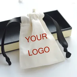 Shopping Bags DIY Mini Pouch Custom Name Cloth Drawstring Bag String Canvas School Change Jewellery Gift Small Storage