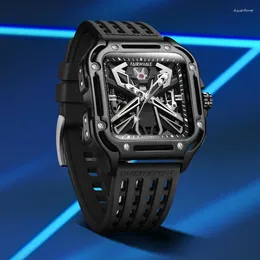 Wristwatches Men's Automatic Watch Fashion Sports Waterproof Square Tourbillon Hollow Mechanical Men