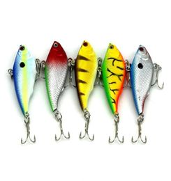 5pcs 55mm vib plastic lures crankbait 5 Colour 5 5cm 7 5g vibration plastic fishing hard bait vib fishing lure259C8476014