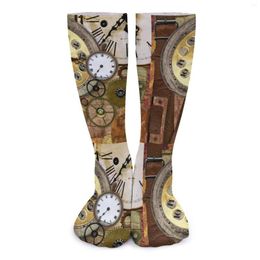 Women Socks Gears Steampunk Stockings Steam Punk Neck Gator Clock Design Korean Winter Anti Skid Couple Sports Comfortable