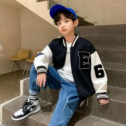 Jackets 1 2 3 4 5 6 7 8 Years Baby Boys Baseball Jacket Spring Autumn Fashion Letter Sports Coat For Boy Outerwear Children Clothing