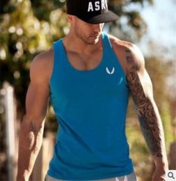 New Design Gyms Clothing Bodybuilding Tank Top Men Fitness Singlet Sleeveless Shirt Cotton Muscle Guys Brand Undershirt for Boy Ve5753494