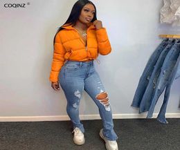 Woman Bomber Jacket Parkas Winter Clothes Women Bubble Cropped Puffer Coat Plus Size Clothing Oversized Streetwear 21465XP 2109274806057