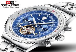 TEVISE Men Mechanical Watch Stainless Steel Tourbillon Automatic Watch Fashion Men Business Wristwatch Relogio Masculino5850997