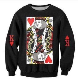 Newest Fashion printing 3d Sweatshirt jumper Red Heart Poker King Sweats Women Men Outfits Hoodies plus size WY024832441