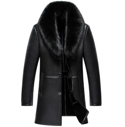 High quality 2020 Winter NEW Men Genuine Leather jacket Mens Sheepskin Fur Coat male slim Business Casual Long jacket Outerwear Wi6414149