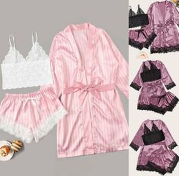 Sexy VNeck Silk Pyjamas For Women Floral Satin Pyjama Set Summer 2020 Pyjamas Women Satin Sleepwear Lingerie Pijama Mujer6839983