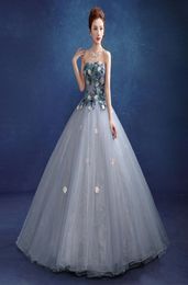 Free ship light blue/light grey shoulder ball gown Mediaeval dress Renaissance gown Sissi princess Victorian/Marie Belle Ball1304658