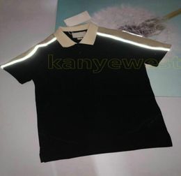 21ss mens polo shirts designer luxury Men Stripe splicing t shirt High screw thread Cotton Reflective Skateboard letter print Polo3070141