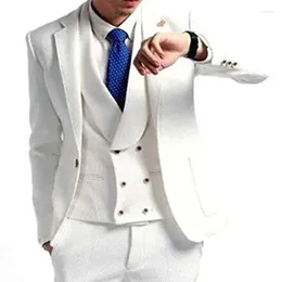 Men's Suits 2024 White Arrival Elegant Men Suit Smart Casual Blazers Hombre Business High Quality Custom 3 Piece Set Costume