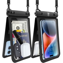 Waterproof Dual Space Phone Dry Bag Protector 2-Pack for S24 Ultra S23 S22 S21+S20 S10 S9 Note 20 A13 A03s A02s A12 A32 A14 A23 A71 iPhone 15