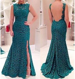 Women039s spring summer full lace side slit skirt one piece elegant maxi lengthen dresses female high quality evening party wed2810854