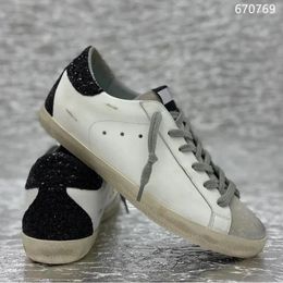 Casual Shoes Luxury Classical Star Designer Brand Women Men Sneakers Silver Glitter Leopard Genuine Leather Suede Sneaker