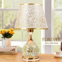 Table Lamps E27 Bedroom Lamp Romantic And Warm European Style Desk Lights Retro Home Bedside Fabric Decorative Light